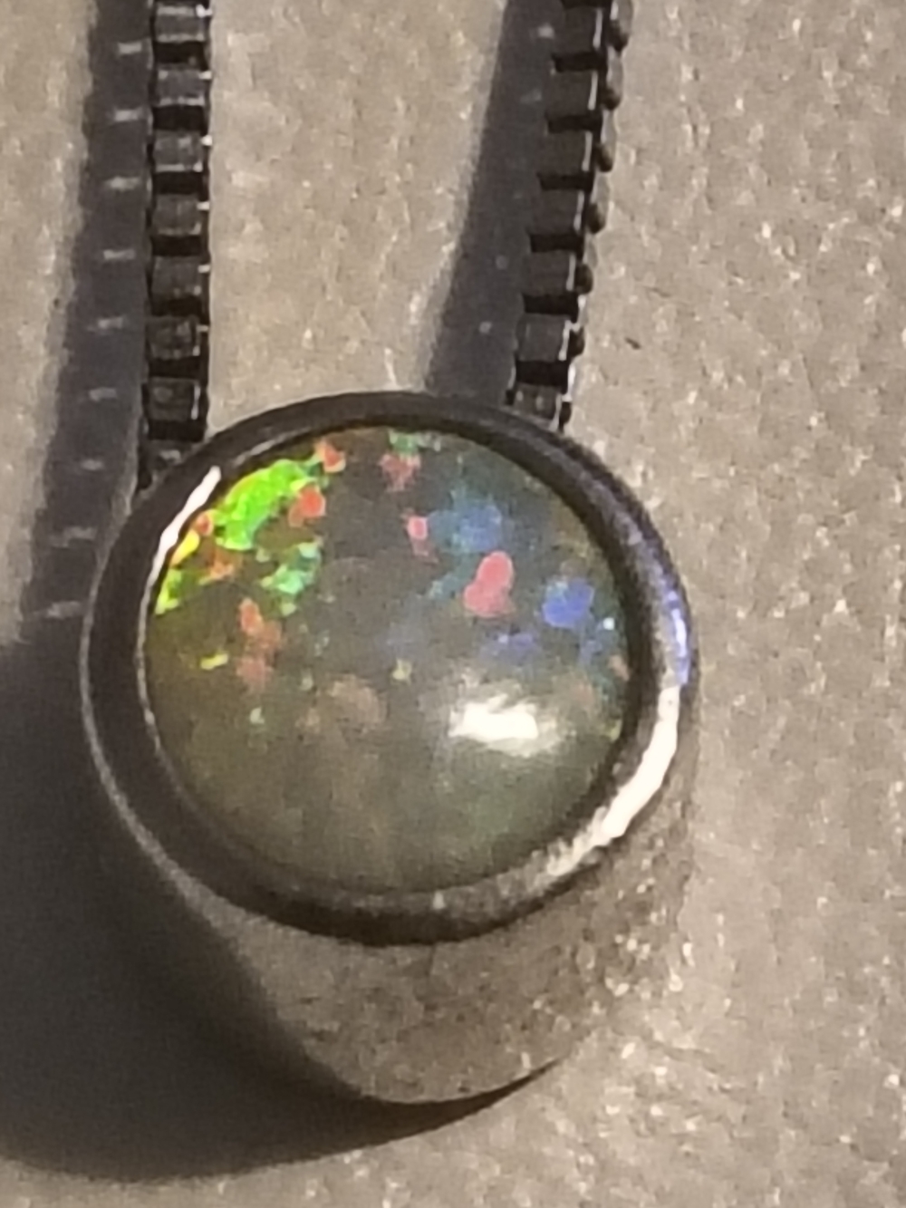 Women's STS Sterling Silver & Multi-Color Opal Pendant Necklace - Unbranded